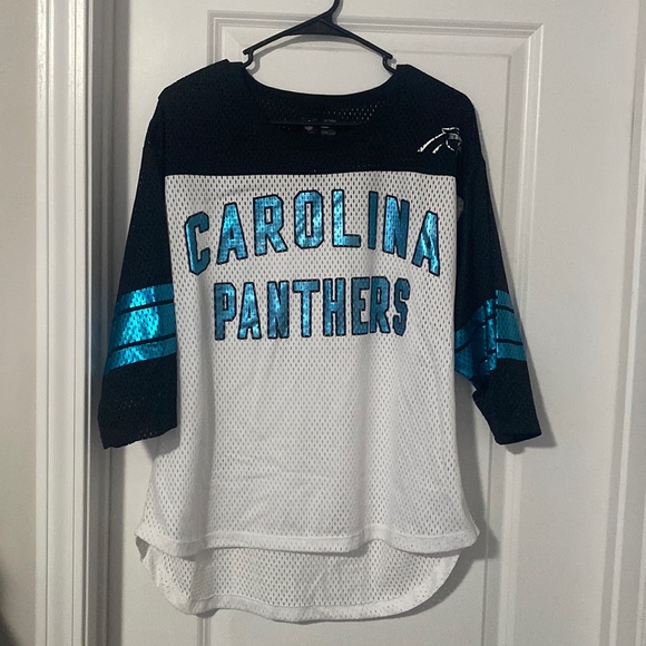 NFL Tops - Carolina Panthers NWOT Mesh 3 Quarter Inch Sleeve Tee